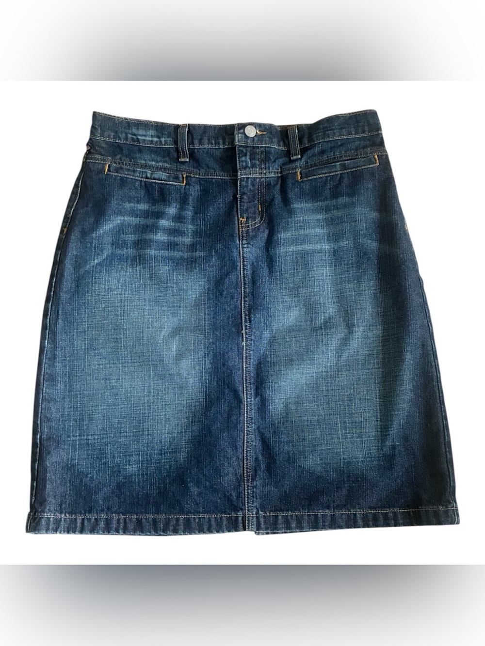 Polo Ralph Lauren Women’s Denim Midi Pencil Skirt Blue 100% Cotton Size 8 Y2K